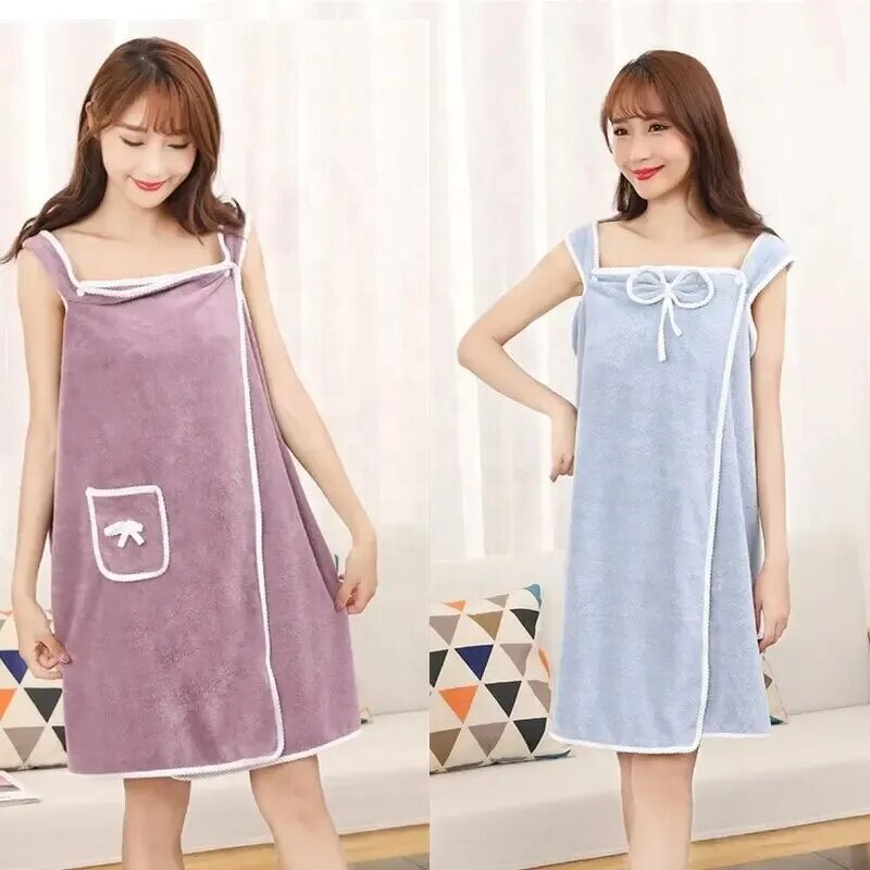 SPA Bath Dress - Custom Logo Microfiber Wearable Sexy Women Body Wrap