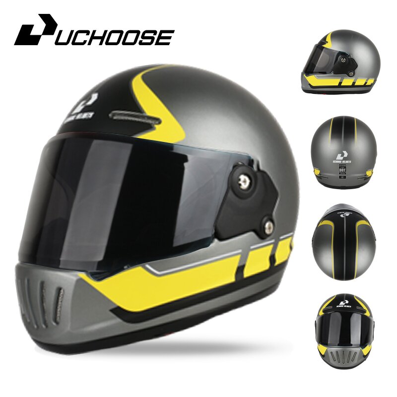 Motorcycle Helmet - Retro Full Fiberglass Carbon Fiber for Commuting & Cruise