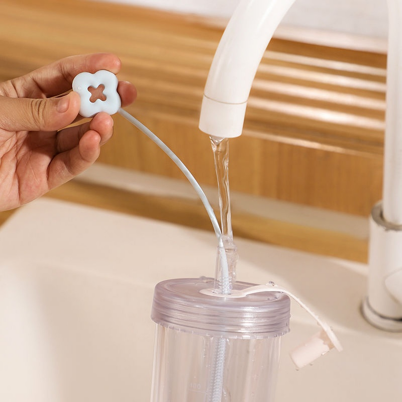 Kitchen Cleaning Brush - Small with Handle for Water Cups & Pot Gap