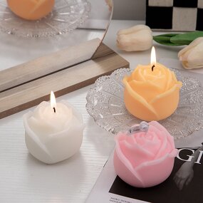 Soy Wax Candle Mold - Rose Shape for Wedding Favors & Easter Decor