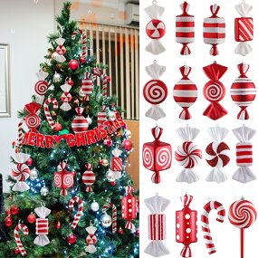 Christmas Tree Decorations - Hanging Garden with Candy Ornaments & Balls