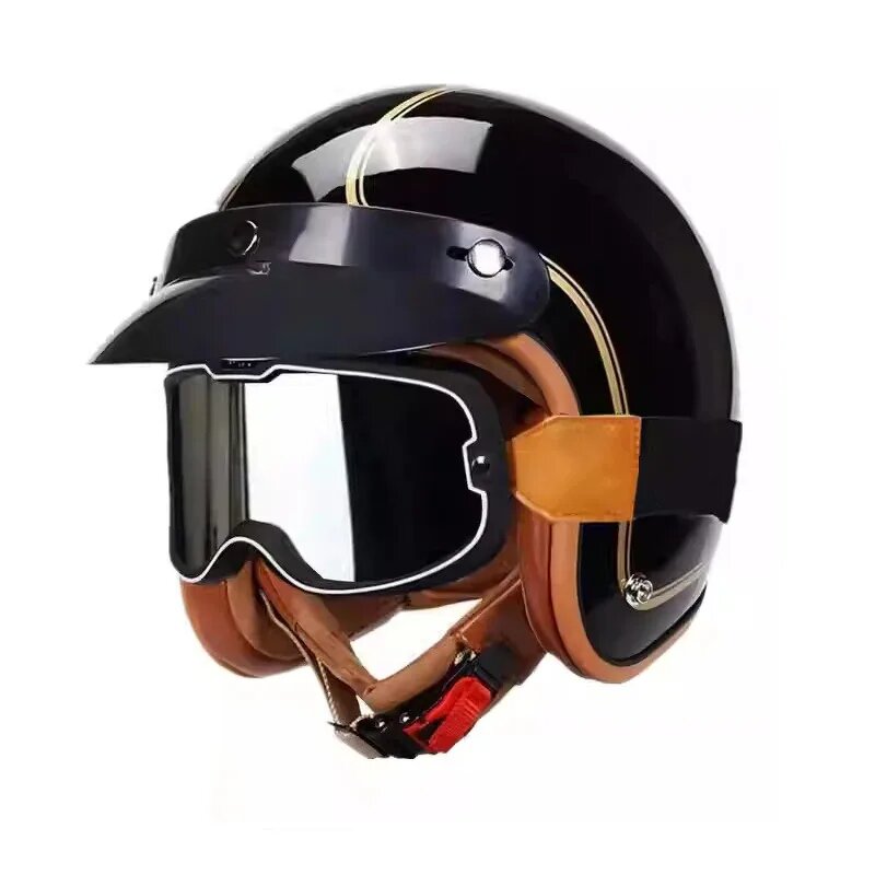 Motorcycle Helmet - Retro Semi-Open 3/4 for Cross-Country Riding