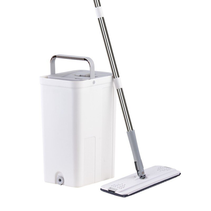 Flat Mop - Microfiber Wet & Dry with Bucket for Home Floor Cleaning