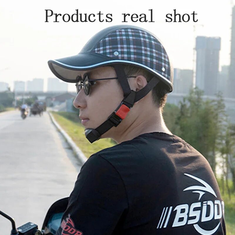 Bicycle Helmet - ABS Leather Adjustable Strap for Motocross & Electric Bike