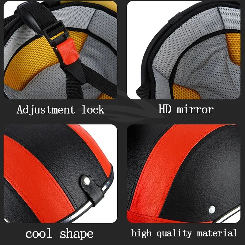 Bicycle Helmet - ABS Leather Adjustable Strap for Motocross & Electric Bike