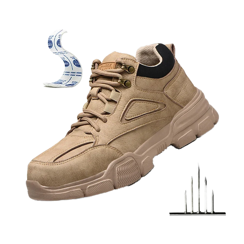 Labor Protection Shoes - Men's Lightweight Steel-Toed Breathable Odor-Proof