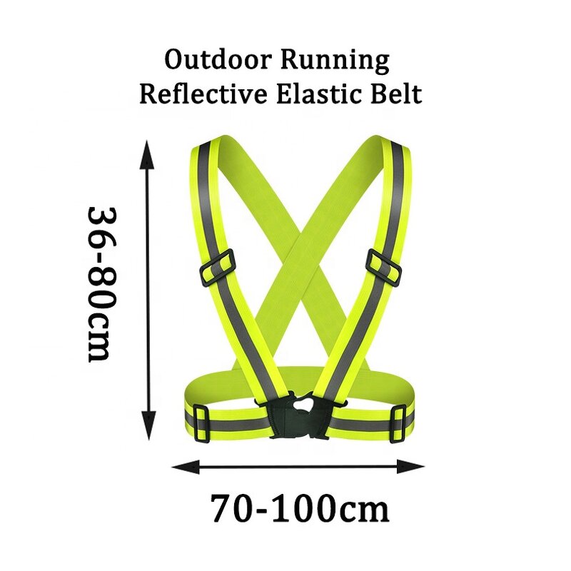 Safety Running Vest - High Visibility Outdoor Sport Reflective Strap