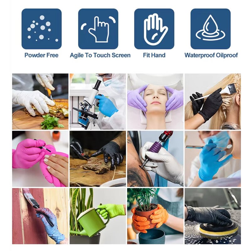 Nitrile Examination Gloves Manufacturer - Bulk Order High Quality Blue 100 PCS Box Powder Free Disposable