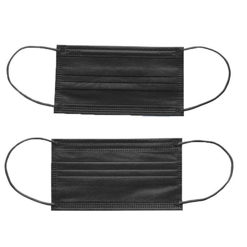 Disposable Facemask Manufacturer - Non-woven 3 Ply Black Color Customized Logo Face Mask