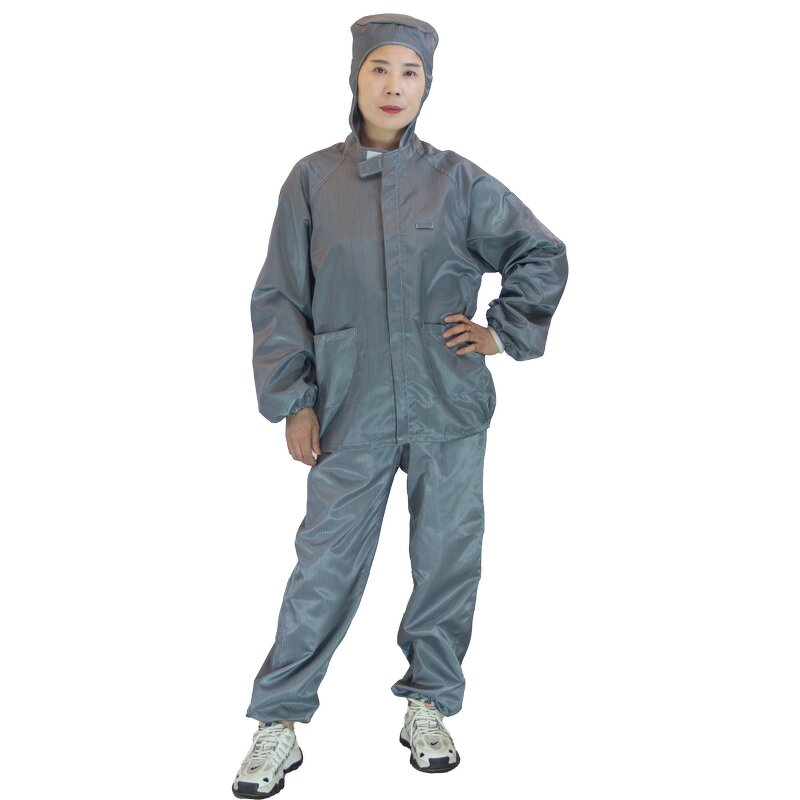 ESD Clothes Manufacturer - Lab Polyester Antistatic Hooded Split Suit Cleanroom Coverall for Factory