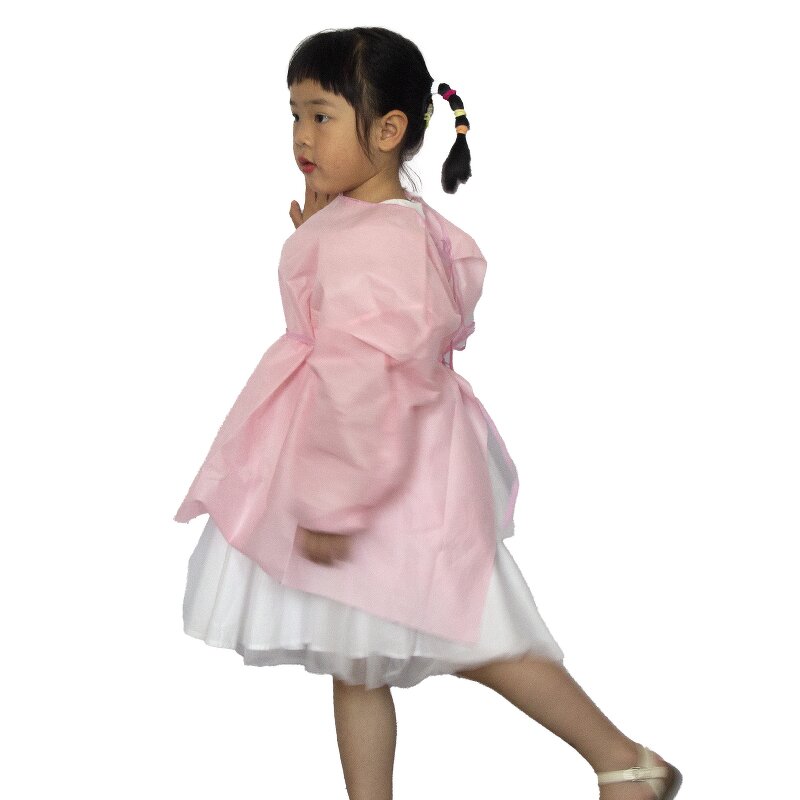Disposable Children's Gown Manufacturer - Long Sleeve Waterproof Art Painting Kid Eating Clothes Custom Apron