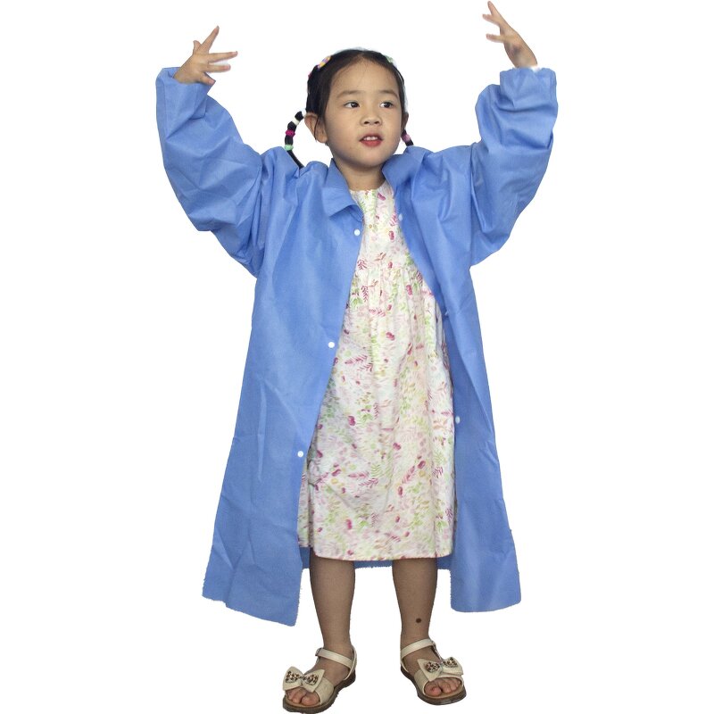 Disposable Children's Gown Manufacturer - Long Sleeve Waterproof Art Painting Kid Eating Clothes Custom Apron