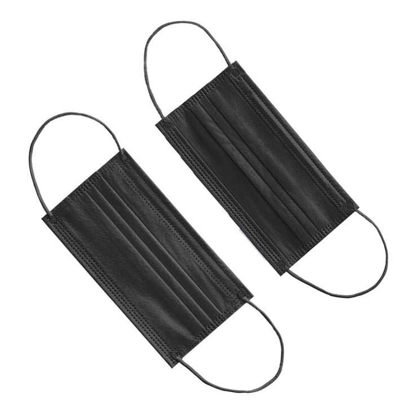 Disposable Facemask Manufacturer - Non-woven 3 Ply Black Color Customized Logo Face Mask