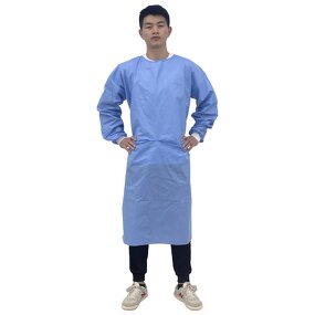 Disposable Surgical Gown Manufacturer - Unisex SMS Nonwoven Long Sleeve CE Blue PPE Isolation Hospital Protective Clothes