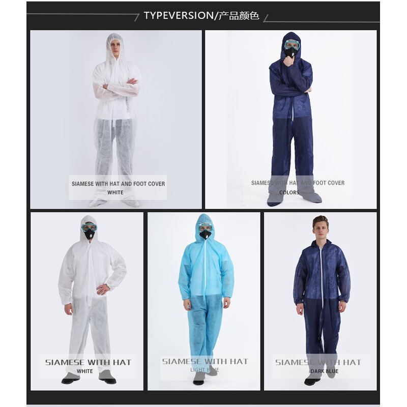 Disposable Coverall Suit Manufacturer - Waterproof Ppes Nonwoven Breathable Safety Garment Protective Pp Coverall With Hood