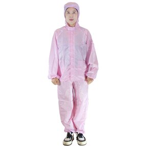 Cleanroom Split Suit Manufacturer - Reusable Work Clothes Lint Free Antistatic Clothing ESD Hooded Jacket Short for Food