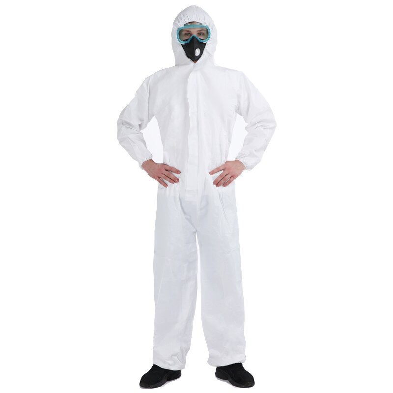 Disposable Coverall Manufacturer - White Isolation Clothes Prevent Asbestos Tubeless Type 5/6 Protective Cheap