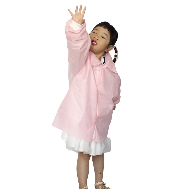 Disposable Children's Gown Manufacturer - Long Sleeve Waterproof Art Painting Kid Eating Clothes Custom Apron