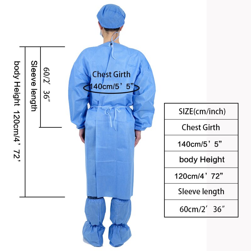 Disposable Isolation Gown Manufacturer - China Factory Waterproof SMS Level 1-3 Non-Woven Dental with Fast Delivery