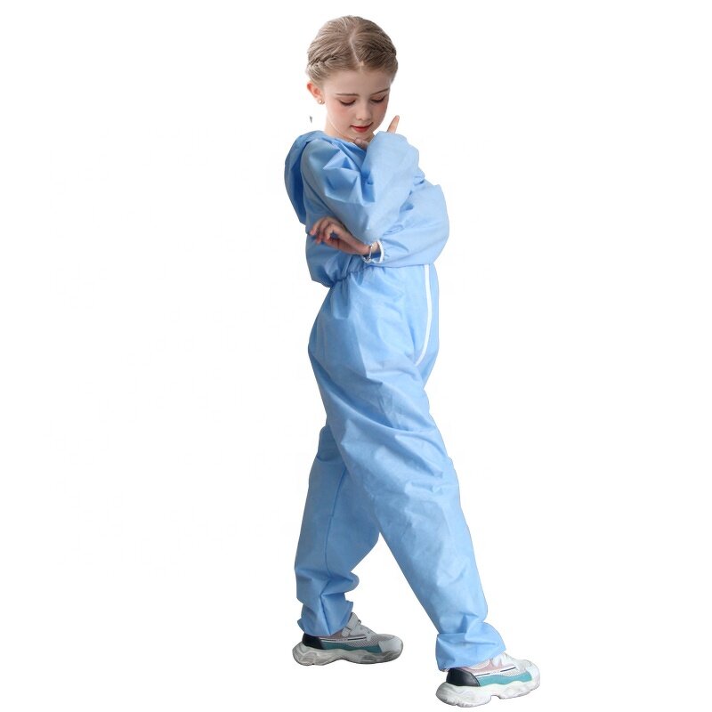 Protective Kids Coveralls Manufacturer - Breathable Dustproof Isolation Suit Hooded Children Disposable Full Body Gown