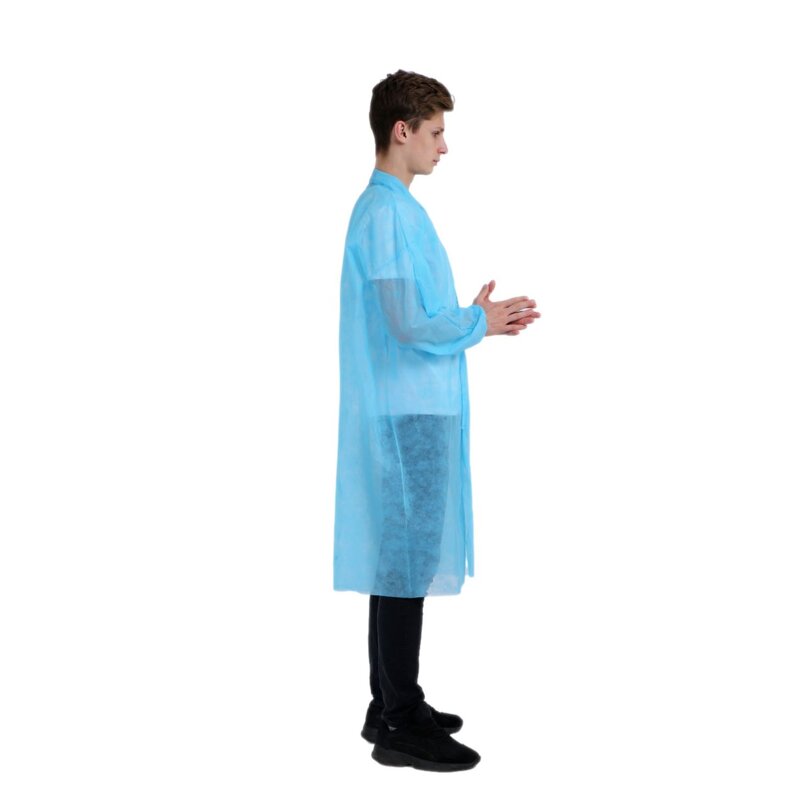 Disposable Lab Coat Manufacturer - Factory Wholesale Blue PP Non-Woven Isolation Gown Work Clothes Medical Protective