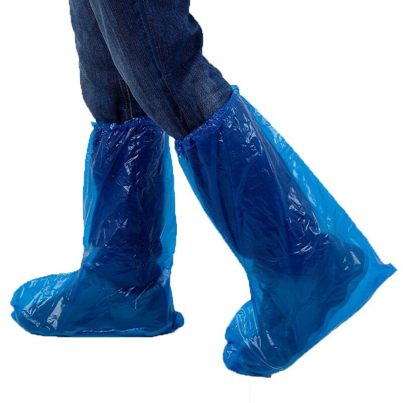 Rain Boot Cover Manufacturer - Waterproof Plastic Over Boots Non-woven Disposable PE Shoe Covers