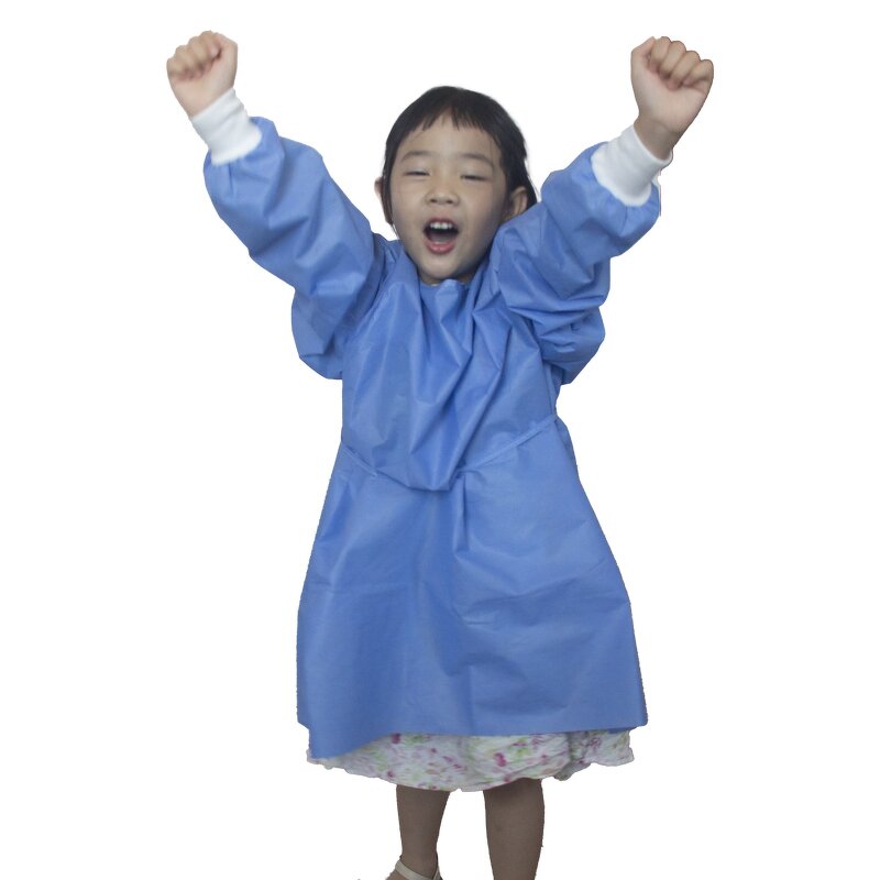 Disposable Children's Gown Manufacturer - Long Sleeve Waterproof Art Painting Kid Eating Clothes Custom Apron