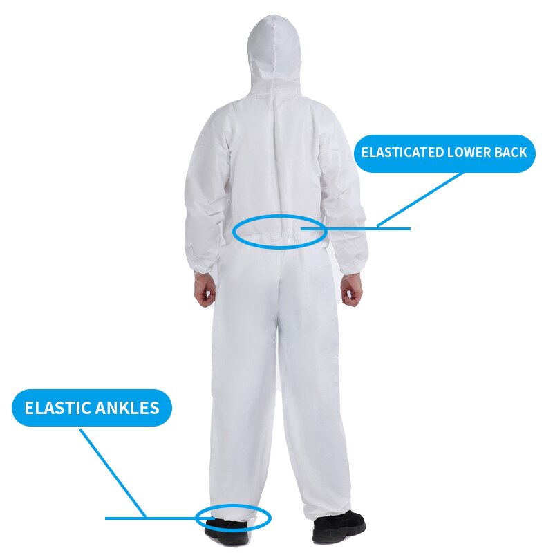 Disposable Protective Coverall Suit Manufacturer - Customization White Ppes Type 5 6 Microporous Nonwoven Safety