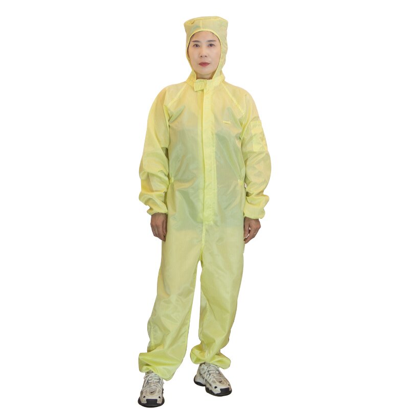 Cleanroom Split Suit Manufacturer - Reusable Work Clothes Lint Free Antistatic Clothing ESD Hooded Jacket Short for Food