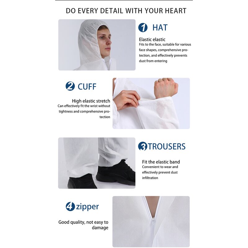 Disposable Coverall Suit Manufacturer - Waterproof Ppes Nonwoven Breathable Safety Garment Protective Pp Coverall With Hood