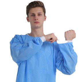 Medical Protective Clothes Manufacturer - Factory Wholesaler SMS Disposable Blue Non-Sterile Surgical Isolation Gown