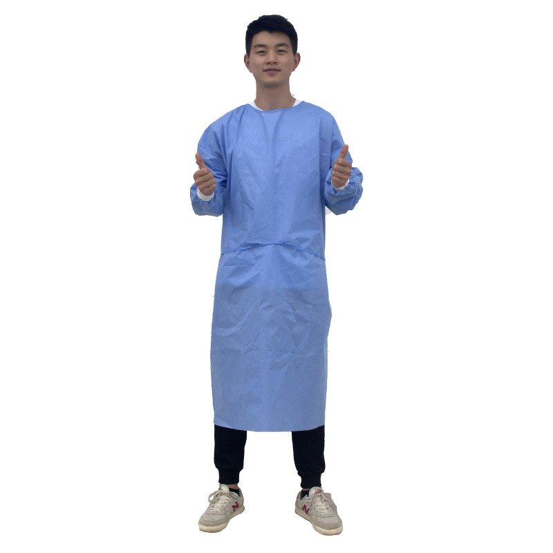 Disposable Surgical Gown Manufacturer - Unisex SMS Nonwoven Long Sleeve CE Blue PPE Isolation Hospital Protective Clothes