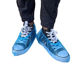 Boot Covers Manufacturer - 100Pairs Pack Blue Waterproof Non-Slip PE CPE Overshoes Disposable Plastic Outdoor Waterproof