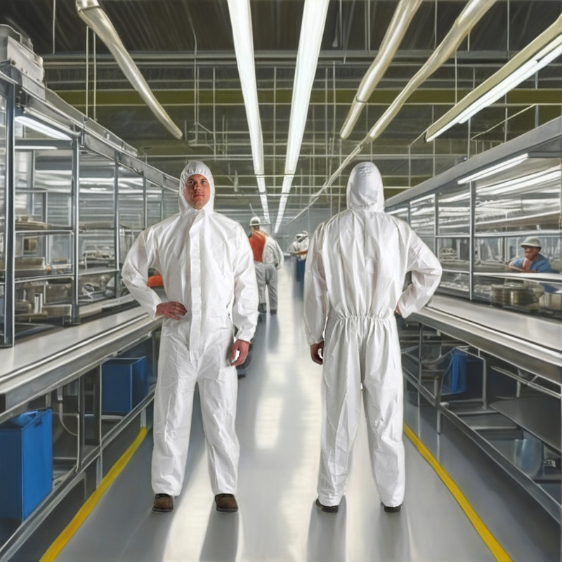 Disposable Coverall Manufacturer - White Isolation Clothes Prevent Asbestos Tubeless Type 5/6 Protective Cheap