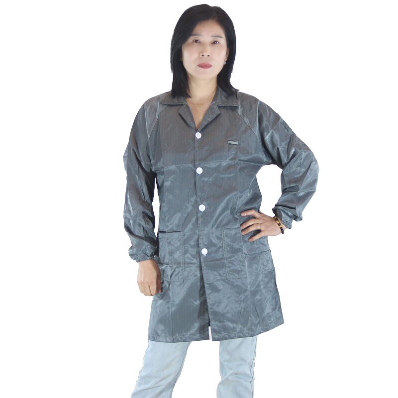 ESD Smock Manufacturer - Optimal Protection Anti-Static with 5mm Vertical Stripes Cleanroom Uniform Safety Product