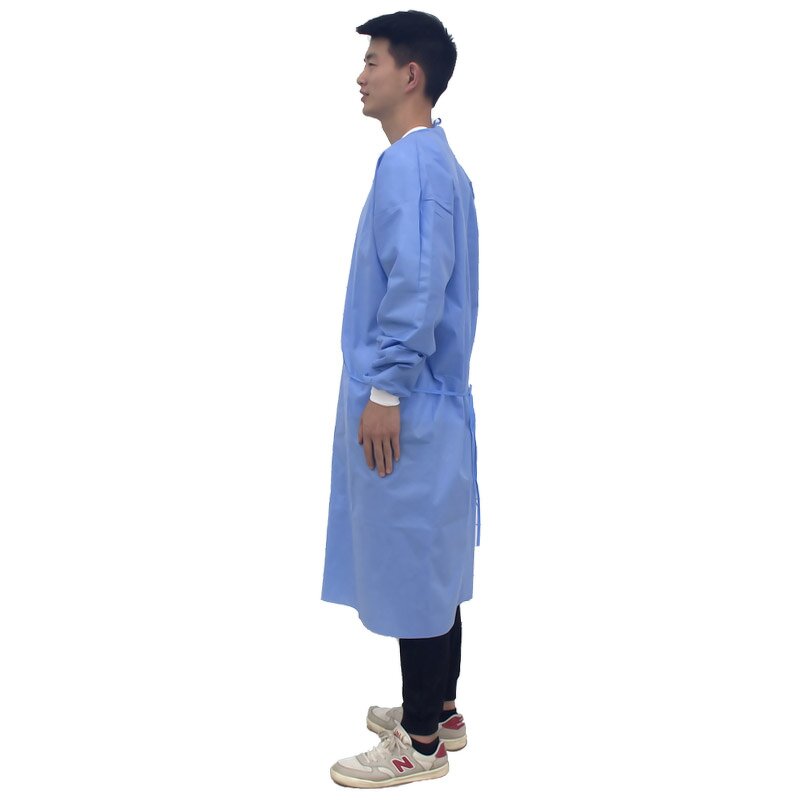Disposable Surgical Gown Manufacturer - Unisex SMS Nonwoven Long Sleeve CE Blue PPE Isolation Hospital Protective Clothes