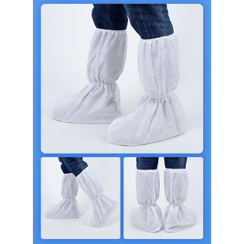 Booties Shoe Covers Manufacturer - Factory Supply Anti slip White Boots Cover Foot protection Disposable