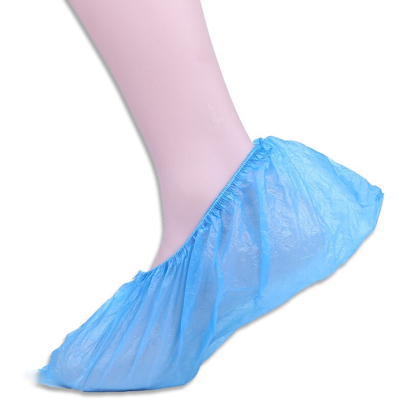 Boot Covers Manufacturer - 100Pairs Pack Blue Waterproof Non-Slip PE CPE Overshoes Disposable Plastic Outdoor Waterproof