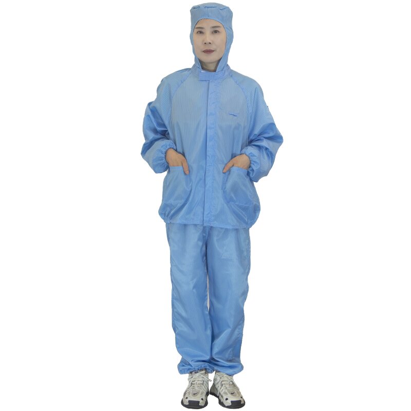 ESD Clothes Manufacturer - Lab Polyester Antistatic Hooded Split Suit Cleanroom Coverall for Factory