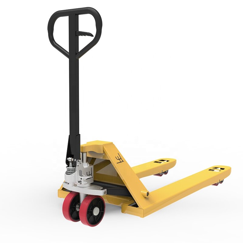 Hand Pallet Truck Manufacturer - Yuande 685mm 1220mm 1tons 2 Tons 000kg Yellow Manual Pallet Forklift Truck for Farms