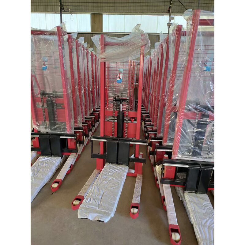 Hydraulic Hand Pallet Stacker Manufacturer - Yuande 1 Ton 1.5tons 2tons 1.6m 3m 5m Adjustable Forks Forklift Manual Stacker