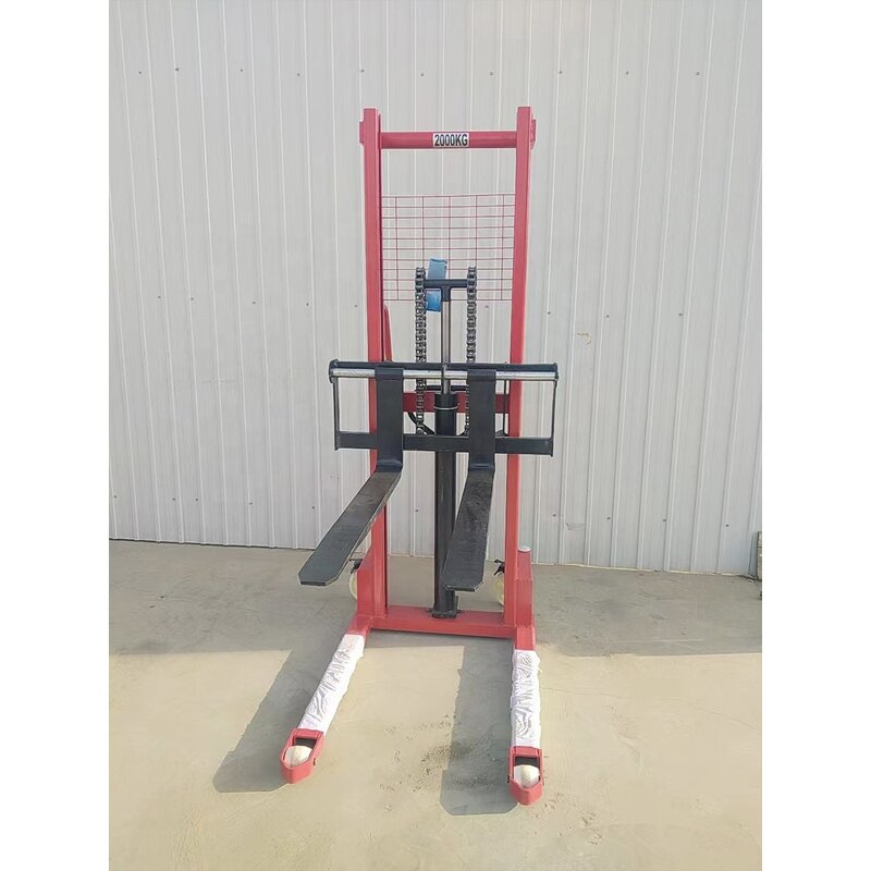 Hydraulic Hand Pallet Stacker Manufacturer - Yuande 1 Ton 1.5tons 2tons 1.6m 3m 5m Adjustable Forks Forklift Manual Stacker