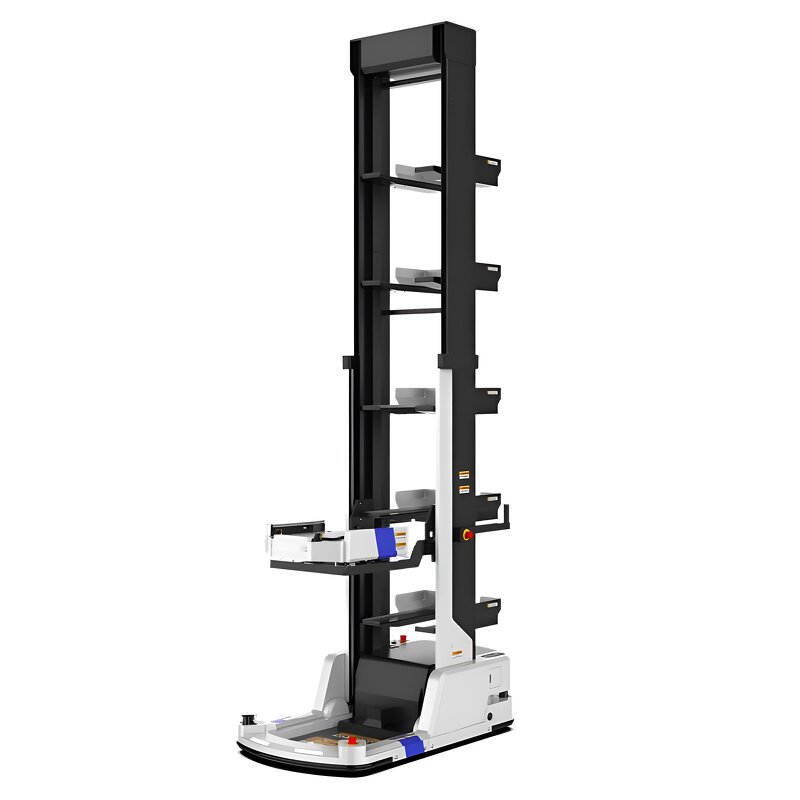 AGV Car Manufacturer - Laser Navigation Method Automated Guided Vehicle Forklift AGV Stacker 100kg 500kg Multi Layer Material Box Robot