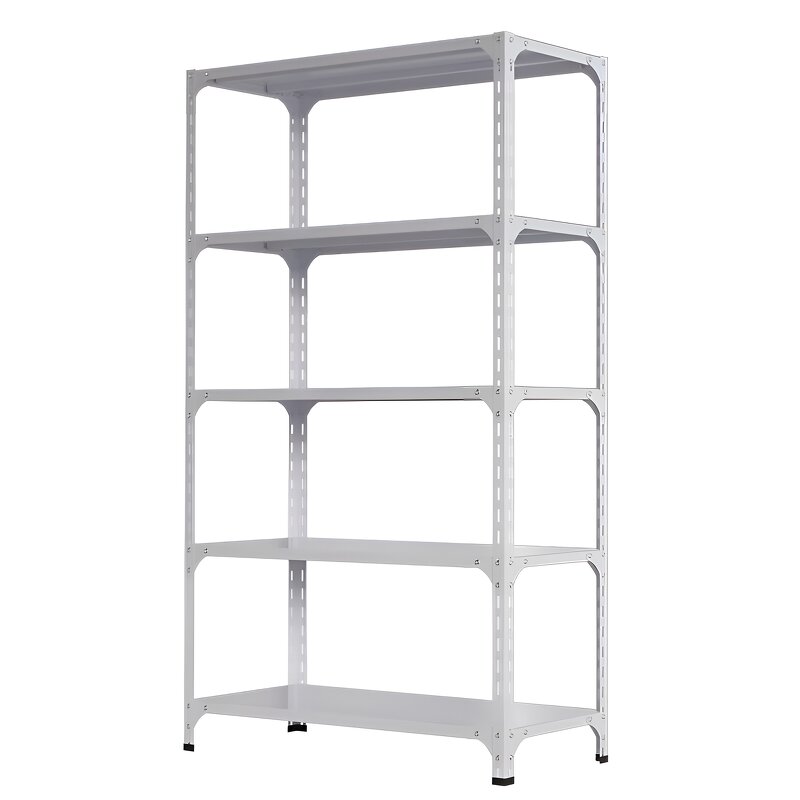 Metal Shelf Storage Rack Manufacturer - Heavy-Duty 5-Tier Snap-in Installation Powder Coated for Garage Shed Use