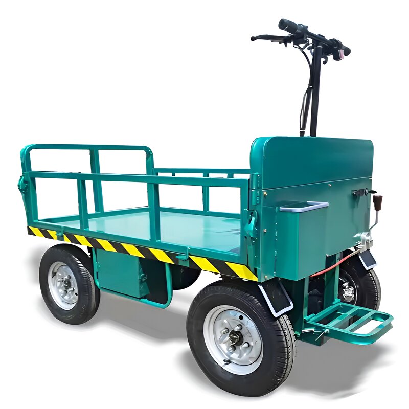 Electric Flatbed Truck Manufacturer - Multi-Functional Four-Wheel Steel Warehouse Transport Gear Core Handling Equipment