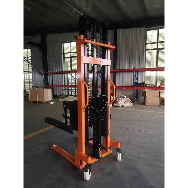 Manual Pallet Stacker Manufacturer - 1100mm 1ton 2ton C-shaped Steel Double Gantry Manual Hand Hydraulic Forklift Lifting Pallet Truck
