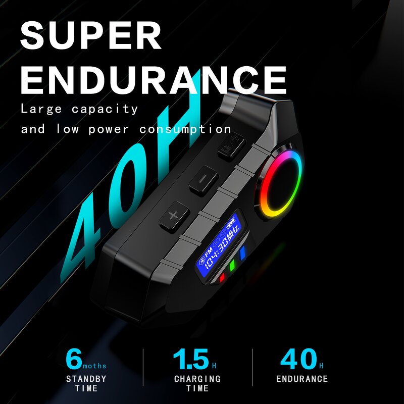 Bluetooth Helmet Manufacturer - Hot Selling Y30 IP65 Waterproof Wireless Headphones LED JL Voice Assistant Rider Earphones