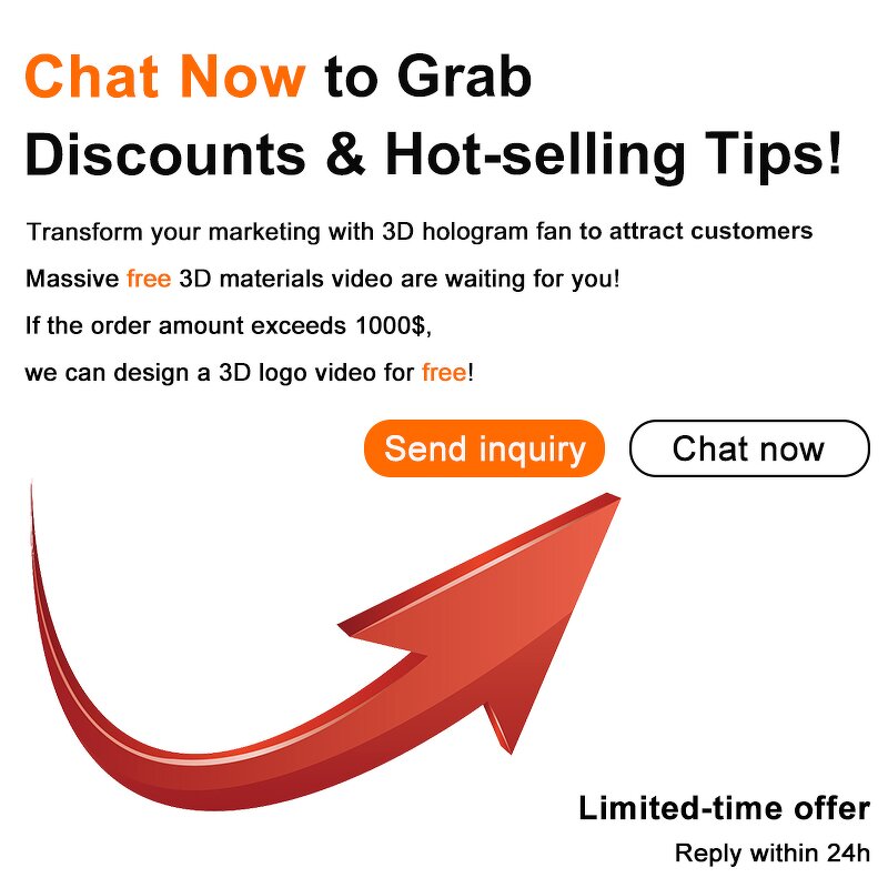 Holographic LED Fan Manufacturer - Small 30cm Christmas Desktop Indoor Advertising Display Projector with Case OEM