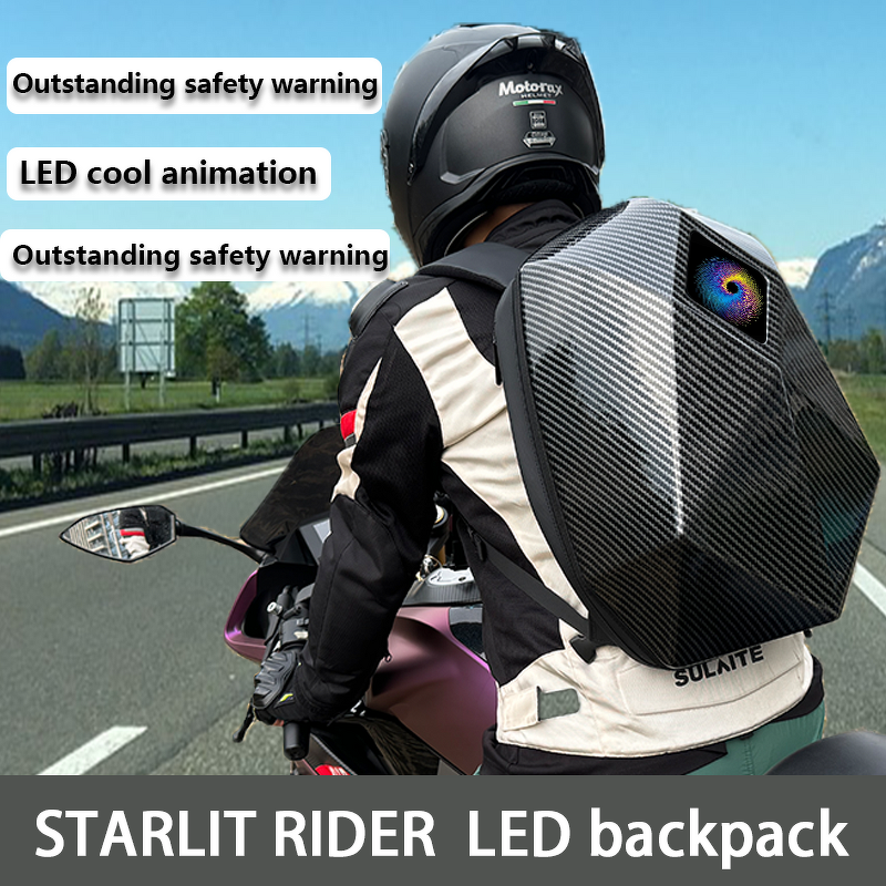 LED Display Backpack Manufacturer - Men's Iron Man Waterproof Motorcycle Bag with Helmet-Equipped for Commuting