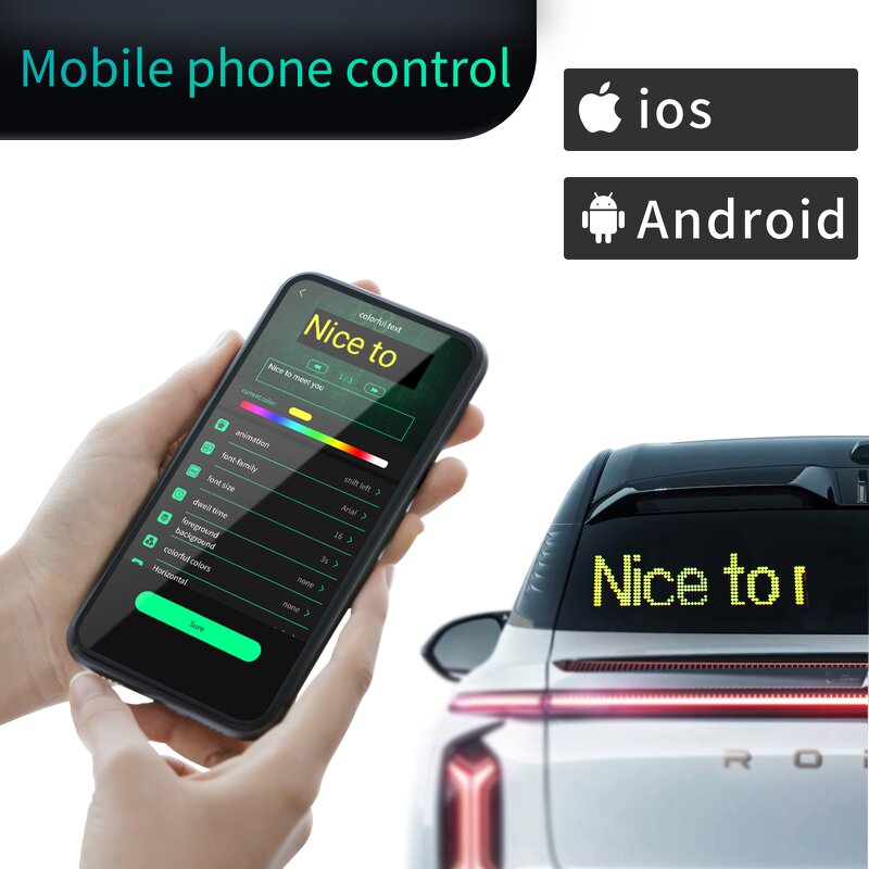 Flexible LED Car Panel Manufacturer - App-Control for Sign Advertising Rear Window Digital Display Rolling Retail Store